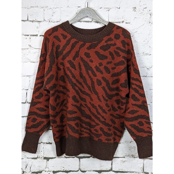 AVA & VIV Squishy Knit Stretchy Artsy Boho Animal Pattern Soft Sweater Size 1X - Picture 1 of 5